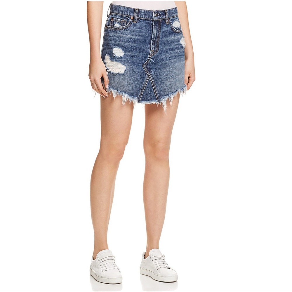 NWT 7 For All Mankind Denim Mini Skirt
